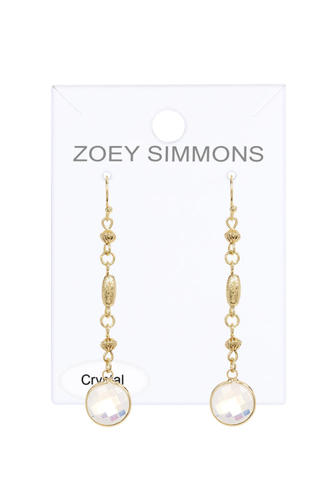 Moonstone Crystal Drop Earrings In Gold - GF