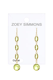 Peridot Crystal Chandelier Earrings - GF