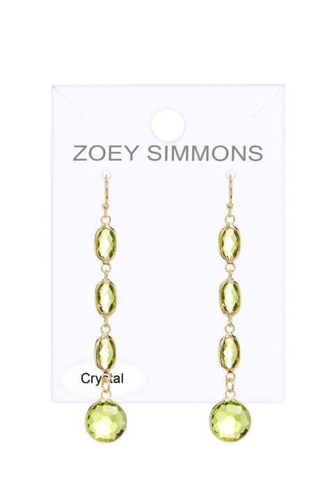 Peridot Crystal Chandelier Earrings - GF