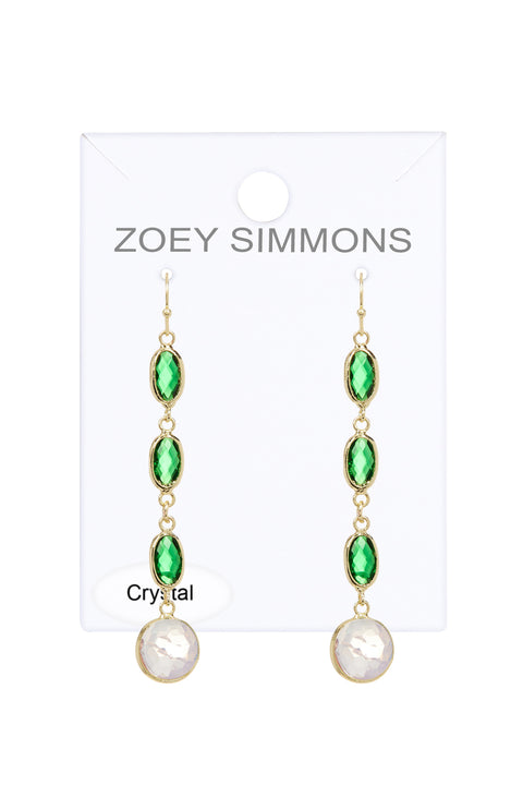 Emerald Crystal Chandelier Earrings - GF