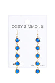 Stacked Blue Chalcedony Crystal Drop Earrings - GF