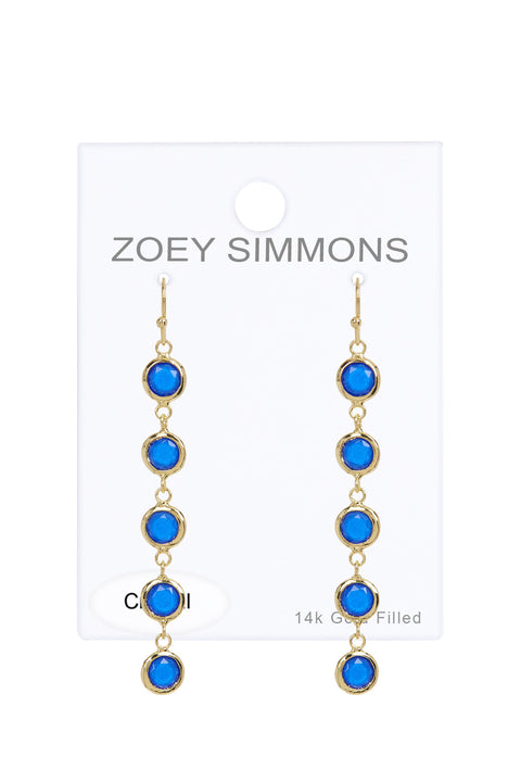 Stacked Blue Chalcedony Crystal Drop Earrings - GF