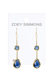 London Blue Crystal Pendulum Earrings - GF