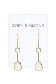 Moonstone Crystal Pendulum Drop Earrings - GF