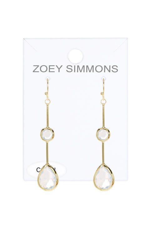 Moonstone Crystal Pendulum Drop Earrings - GF