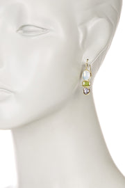 Moonstone Crystal & Peridot Crystal Drop Earrings - GF