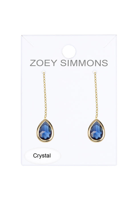 London Blue Crystal Threader Earrings - GF