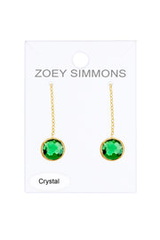 Emerald Crystal Threader Earrings - GF