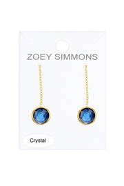 London Blue Crystal Threader Earrings - GF