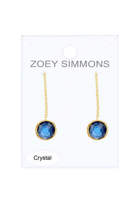 London Blue Crystal Threader Earrings - GF
