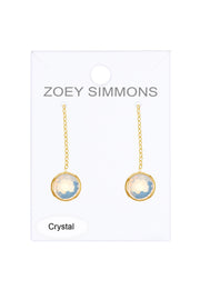 Moonstone Crystal Threader Earrings - GF