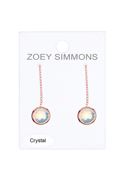 Moonstone Crystal Threader Earrings - SF