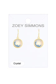 Moonstone Crystal Round Drop Earrings - GF