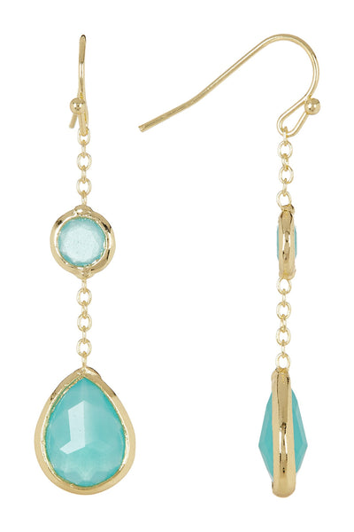 Amazonite Crystal Pendulum Drop Earrings - GF