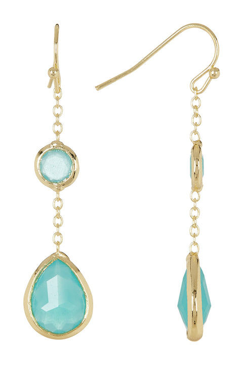 Amazonite Crystal Pendulum Drop Earrings - GF