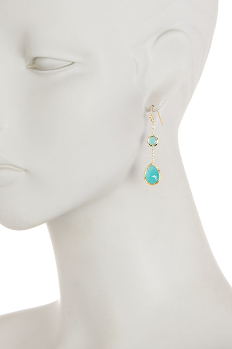 Amazonite Crystal Pendulum Drop Earrings - GF