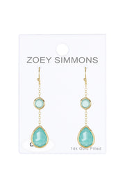 Amazonite Crystal Pendulum Drop Earrings - GF