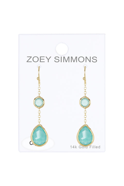 Amazonite Crystal Pendulum Drop Earrings - GF