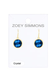 London Blue Crystal Round Drop Earrings - GF