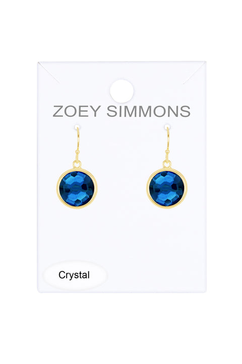 London Blue Crystal Round Drop Earrings - GF