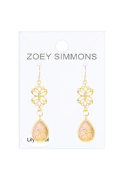 Lily Fossil & Lotus Drop Earrings - GF