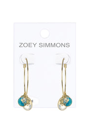 Mixed Crystal Sliding Stones Hoop Earrings - GF