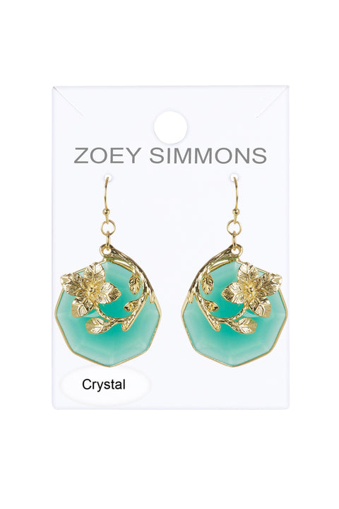 Amazonite Drop Earrings In Gold - GF