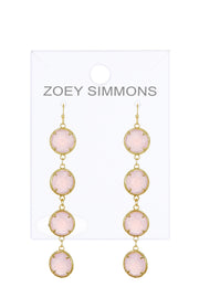 Rose Crystal Station Earrings - GF