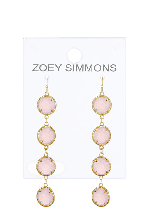 Rose Crystal Station Earrings - GF