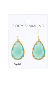 Amazonite Crystal Pear Cut Drop Earrings In Gold - GF