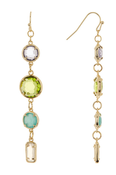 Peridot Crystal & Mixed Crystal Drop Earrings - GF