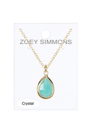 Amazonite Crystal Teardrop Necklace - GF