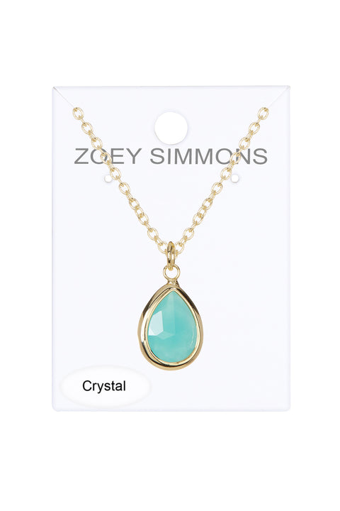 Amazonite Crystal Teardrop Necklace - GF