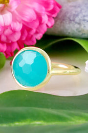 Amazonite Crystal Round Ring - GF