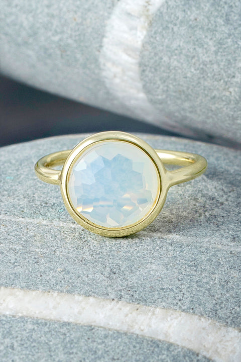 Moonstone Crystal Round Ring - GF