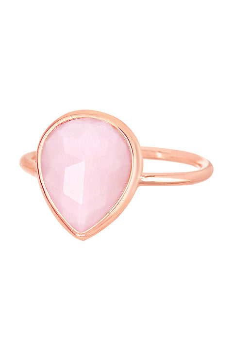 Rose Crystal Ring In Rose Gold - SF