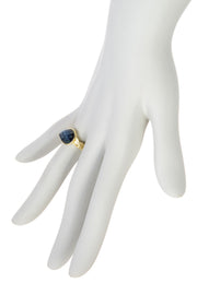 London Blue Crystal Teardrop Ring - GF