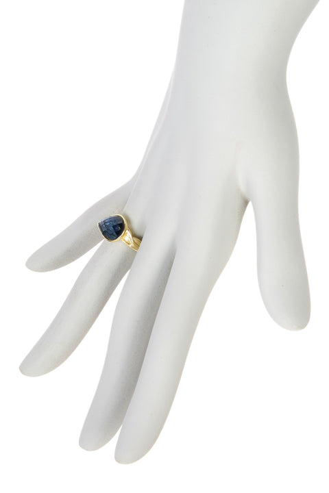 London Blue Crystal Teardrop Ring - GF