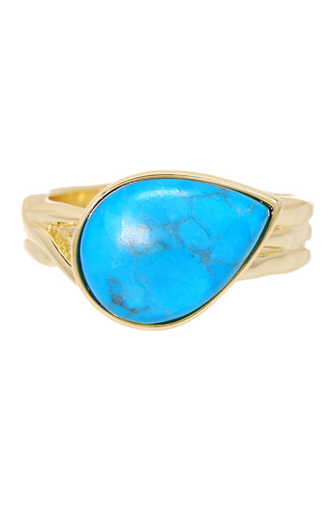 Turquoise Teardrop Ring - GF