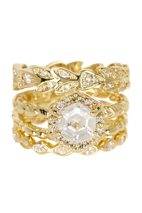 Crystal & CZ Stack Ring Set - GF