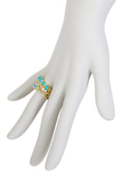 Turquoise & CZ Stack Ring Set - GF