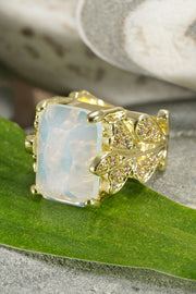 Moonstone Crystal & CZ Garden Ring - GF