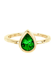 Emerald Cubic Zirconia Pear Shaped Ring - GF