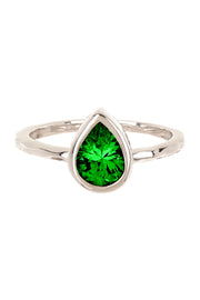 Emerald Cubic Zirconia Pear Shaped Ring - SF