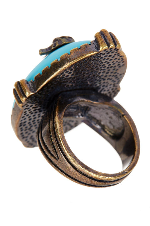 Created Turquoise & Seahorse Statement Ring - AG