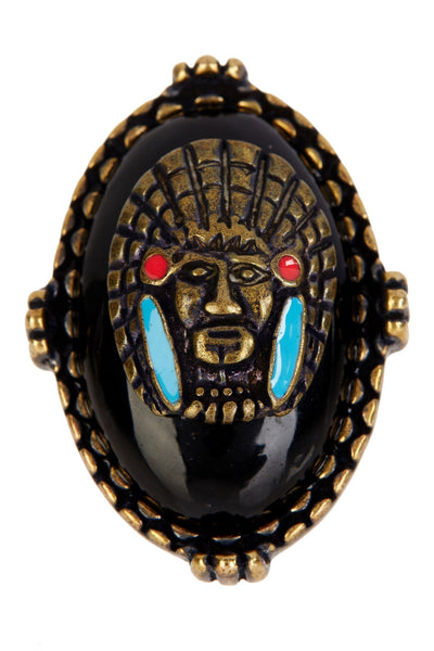 Antique Indian Chief Statement Ring - AG
