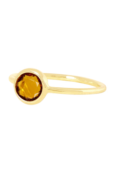 Amber Crystal Petite Round Ring - GF