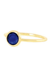 Blue Chalcedony Crystal Petite Round Ring - GF