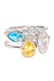 Cubic Zirconia Stack Ring Set - SF