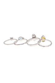 Cubic Zirconia Stack Ring Set - SF